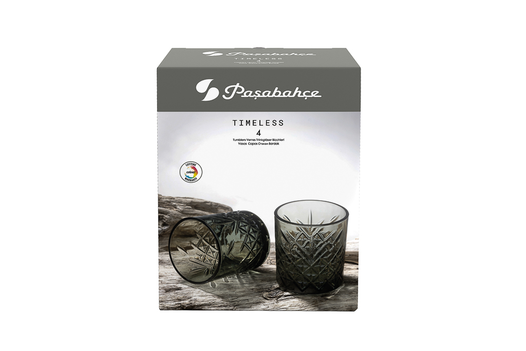 COPO WHISKY TIMELESS FB AZUL 34,5CL 8,4x9,5CM PACK 4        