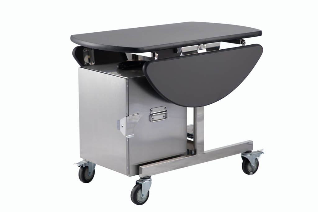 CARRO MESA ROOM SERVICE INOX / PAINEL HPL 108x91x75CM       