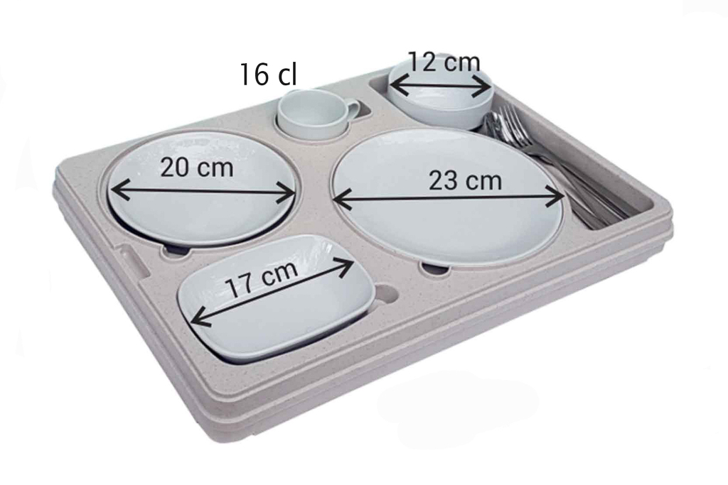 BANDEJA ISOTRMICA AZUL 5 COMPART. 55x39x13CM               