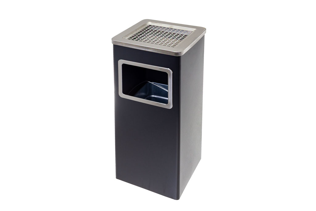 CINZEIRO PAPELEIRA INOX PR 25X25X60CM /4                    