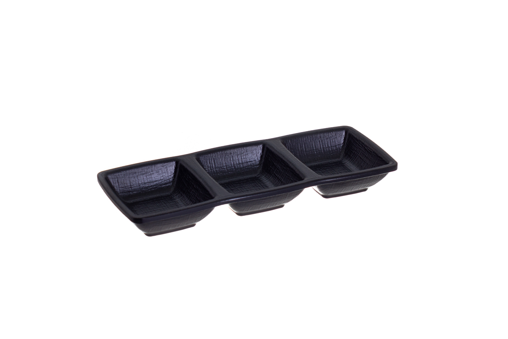PORTA APERITIVOS C/ 3 DIV. MELAMINA TECIDO PR. 21,2x7,8x2,8C