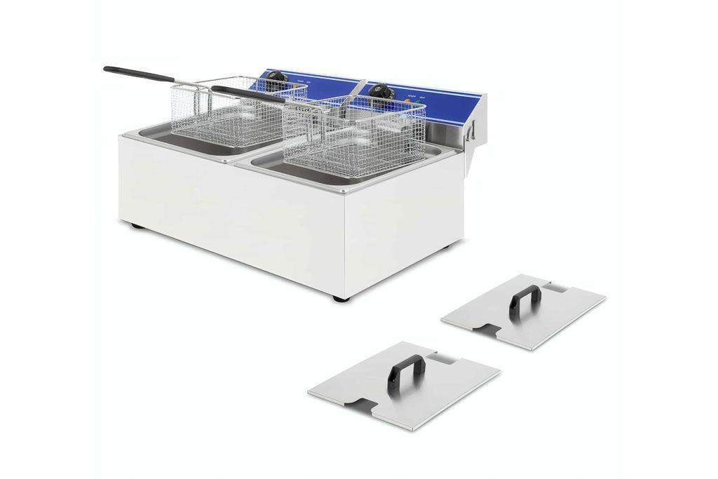 FRITADEIRA 11L+11L S/TORNEIRA 691x455x342MM 380V 5KW+5KW    